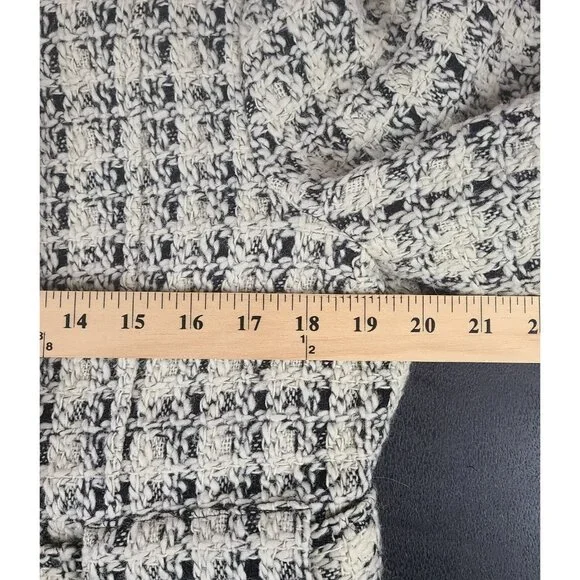 Via Spiga Wool Blend Mid Length Lined Belt Black/Cream Coat Jacket Women's Large - Picture 12 of 16